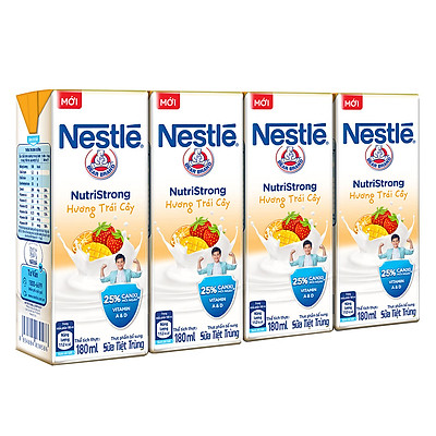 Lốc 4 Hộp Sữa Nước Nestlé Uống Liền Hương Trái Cây (180ml x 4)