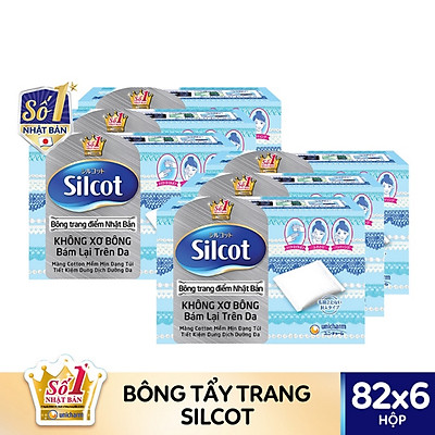 Combo 6 hộp bông tẩy trang Silcot (82 miếng/hộp)