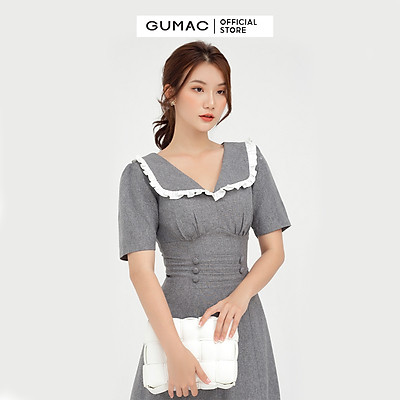 Đầm dáng xoè cổ V cúp ngực DB573 GUMAC