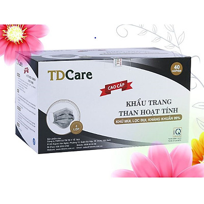 Khẩu Trang Y Tế Than Hoạt Tính TDCare 4 Lớp (40 Cái/Hộp)