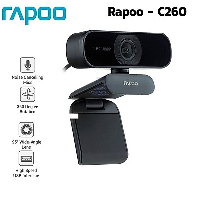 Webcam Rapoo C260 FullHD 1080p - Hàng Chính Hãng