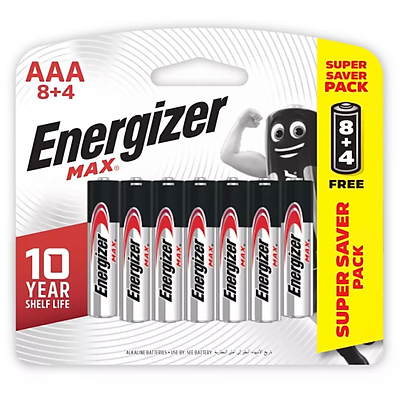 Pin Max 8 + 4 Viên Energizer E92 BP8+4 AAA