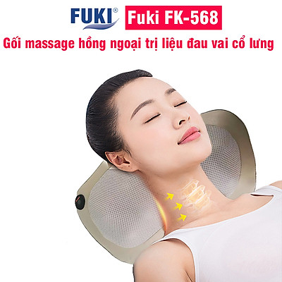 Gối massage hồng ngoại đau vai cổ lưng Shiatsu Fuki FK-568