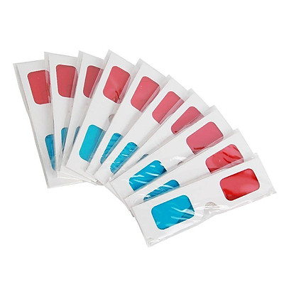 10 Pcs Universal Paper 3D Glasses View Anaglyph Red/Blue 3D Glasses for Movie Video