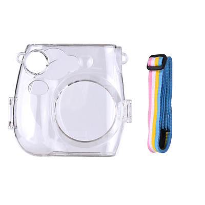 Instant Camera Transparent Protection Case with Rainbow Lanyard Replacement for Fujifilm Instax Mini 8/9