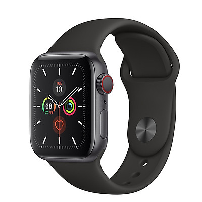 Đồng Hồ Thông Minh Apple Watch Series 5 LTE GPS + Cellular Aluminum Case With Sport Band (Viền Nhôm & Dây Cao Su) - Hàng Chính Hãng VN/A