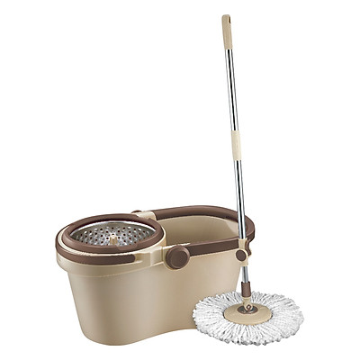 Bộ Cây Lau Nhà Xoay Tay Compact Spin Mop Lock&Lock ETM466: Thùng Giặt + Cây + Bông Lau