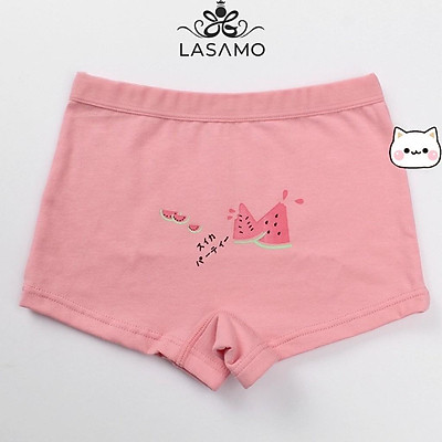 Set 4 chiếc quần chip bé gái, quần lót cho bé gái cotton cao cấp họa tiết Dưa hấu dễ thương hãng LASAMO mã QLB004