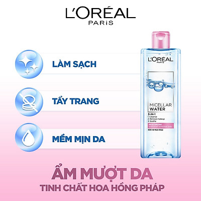 Nước tẩy trang L'Oreal Paris 3-in-1 Micellar Water 400ml