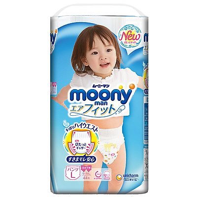 Tã Quần Cao Cấp Moony Nhật Bản Bé Gái L44 (44 Miếng)