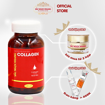 Viên uống Collagen Sắc Ngọc Khang thế hệ mới-100% nguyên liệu nhập khẩu từ Nhật Bản (Hộp 120 viên)