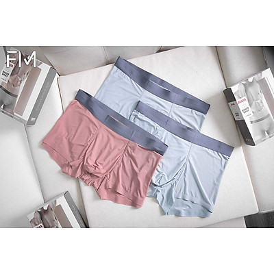 HỘP 3 QUẦN LÓT BOXER NAM TRƠN CHẤT COTTON BO LƯNG THOẢI MÁI, 3 MÀU NGẪU NHIÊN - FORMENSHOP - FM2QS015