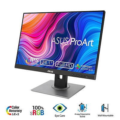 Màn Hình Chuyên Đồ Họa Asus ProArt PA248QV 24.1'' Tỉ lệ 16:10 WUXGA (1920 x 1200) 5ms/ 75Hz/ IPS/ 100% sRGB/ 100% Rec.709/ Color Accuracy ΔE < 2/ Stereo Speaker (2Wx2) - Hàng Chính Hãng