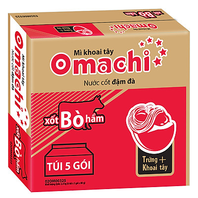 Thùng 30 Gói Mì Omachi Xốt Bò Hầm (80gr/Gói) 