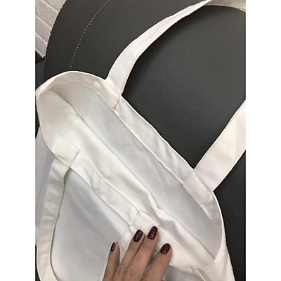 Túi vải tote nữ Canvas trơn trắng