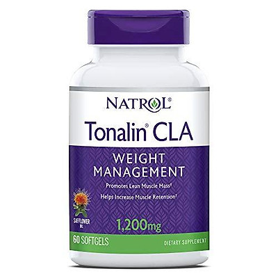 Natrol Tonalin CLA Softgels, Derived from Safflower Plant, Promotes Lean Muscle Mass, Helpes Increase Muscle Retention, Promotes Fat Metabolism, Weight Management Supplement, 1,200mg, 60 Count