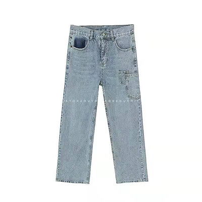 Quần Jeans Xanh Rách Túi