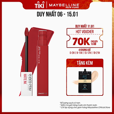 Son Kem Lì 16h Lâu Trôi Maybelline New York Super Stay Matte Ink Lipstick 5ml