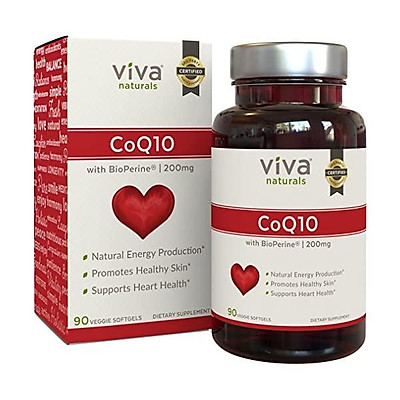 Viva Naturals CoQ10 Supplement with BioPerine (100mg) - 150 Softgels