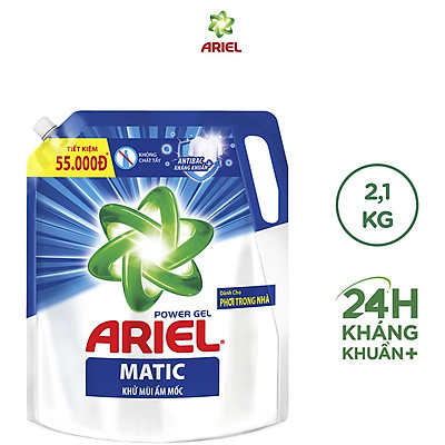 Combo 2 Nước Giặt Ariel Matic Đậm Đặc/ Hương Downy/ Khử Mùi Ẩm Mốc