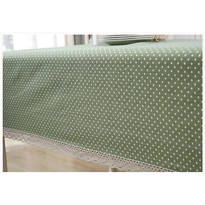 Khăn trải bàn vải bố - Chấm bi xanh lá mạ - mẫu C04