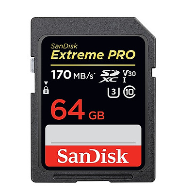 Thẻ Nhớ SDXC SanDisk Extreme Pro U3 V30 64GB 170Mb/s - Hàng Chính Hãng