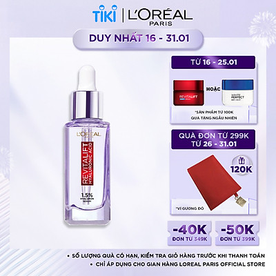 Tinh chất Serum siêu dưỡng ẩm trắng da L'Oreal Paris Hyaluronic Acid 1.5% 30ml