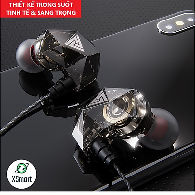 Tai Nghe Phone Nhét Tai Nghe Nhạc Chơi Game XSmart QKZ AK2 Pro 2021 Mới Nhất Âm Thanh Super Bass, Dây Chống Rối, Có Mic Đàm Thoại Tương Thích Điện Thoại Máy Tính Bảng Laptop PC, Hàng Chính Hãng