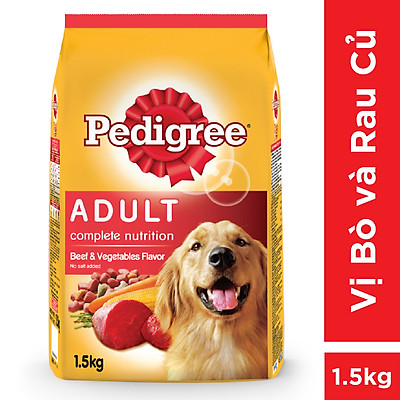 Thức ăn chó Pedigree vị thịt bò & rau củ túi 1.5kg