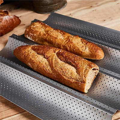 Khay Nướng Bánh Mì Baguette Lượn Sóng 3 Rãnh