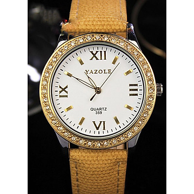 Đồng hồ Nữ dây da Yazole 359 - Đẳng cấp và Sang Trọng Màu Vàng