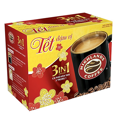 Cà Phê Highlands Coffee 3in1 Hòa Tan (20 Gói x 17g)