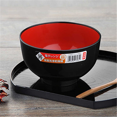 Bộ 04 Bát nhựa sơn mài màu đen (cỡ to) nội địa Nhật Bản - Bộ tô chén dĩa Thương hiệu OEM | SieuThiChoLon.com