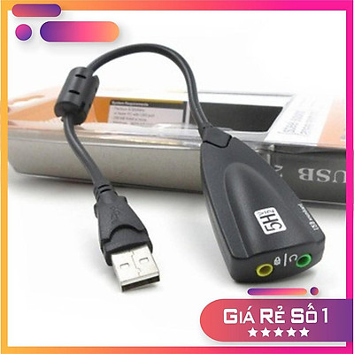 USB Sound card cao cấp 5Hv2 7.1 - Dây chia MIc và Loa từ cổng USB