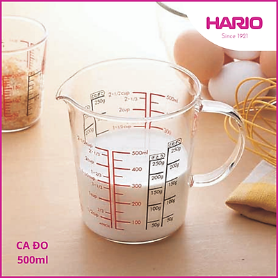 Ca đo lường thủy tinh Hario 500ml