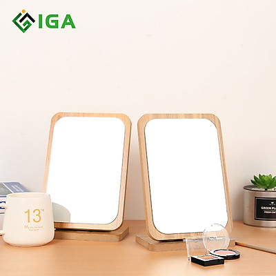 Gương Soi Trang Điểm IGA Gỗ Để Bàn B Mirror - GP120