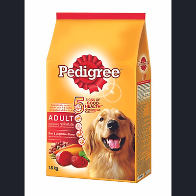 Thức ăn chó Pedigree vị thịt bò & rau củ túi 1.5kg