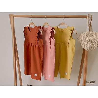 Jumpsuit linen bé gái Ecobambi