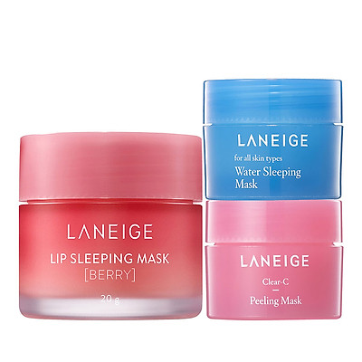 Mặt Nạ Ngủ Cho Môi Hương Berry Laneige Lip Sleeping Mask Berry 20g - Tặng Mặt Nạ Ngủ Water Sleeping Mask 15ml + Tặng Mặt Nạ Clear-C Peeling Mask 15ml