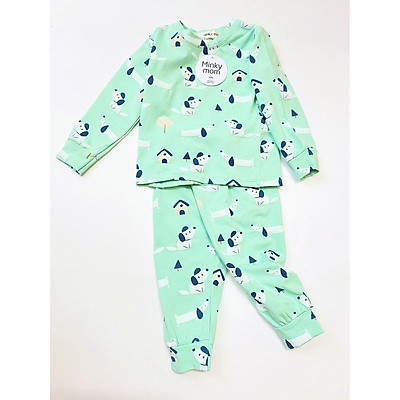 Bộ Cotton (mẫu2) 100% Minky Mom Họa Tiết Thú cưng - cầu vồng Cho Bé trai và bé gái (5-18kg)