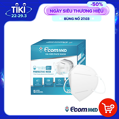 Khẩu Trang N95 EcomMed (Hộp 30 cái)