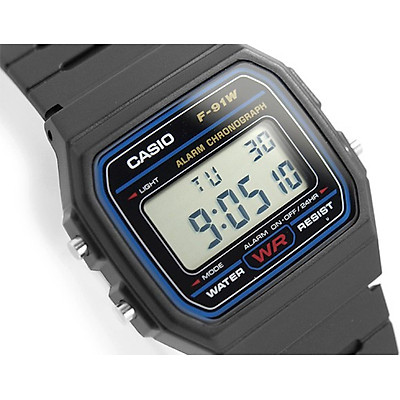 Đồng Hồ Unisex Chính Hãng Casio F-91W-1DG Dây Nhựa