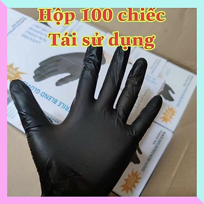 Găng tay không bột đen dùng trong thẩm mỹ viện, y tế