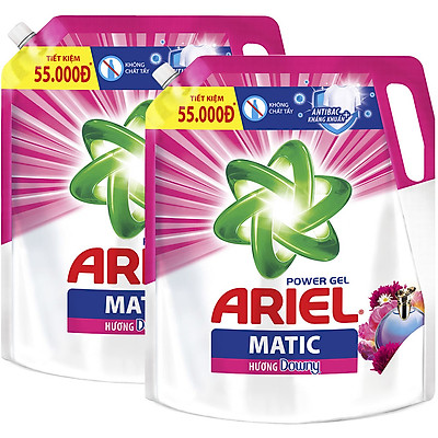 Combo 2 Túi Nước Giặt Ariel Matic Hương Downy (2.1Kg/ Túi)