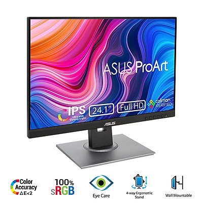 Màn Hình Chuyên Đồ Họa Asus ProArt PA248QV 24.1'' Tỉ lệ 16:10 WUXGA (1920 x 1200) 5ms/ 75Hz/ IPS/ 100% sRGB/ 100% Rec.709/ Color Accuracy ΔE < 2/ Stereo Speaker (2Wx2) - Hàng Chính Hãng