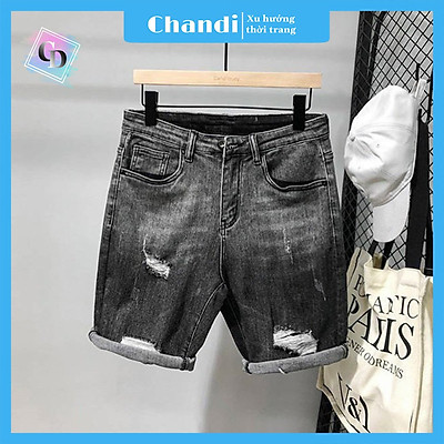 Quần Short Jean Nam co dãn kiểu dáng trẻ trung đơn giản Thương Hiệu Chandi, quần sọt nam mẫu mới xu hướng 2021 NT1926