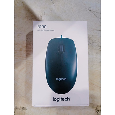 Chuột Máy Tính Có Dây Logitech B100 Black Chân USB - Hàng Chính Hãng