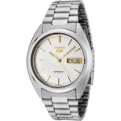 Seiko Men's SNXG47 Seiko 5 Automatic White Dial Stainless Steel Watch