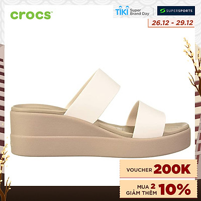 Giày Xăng Đan Nữ Crocs Brooklyn Mid Wedge 206219