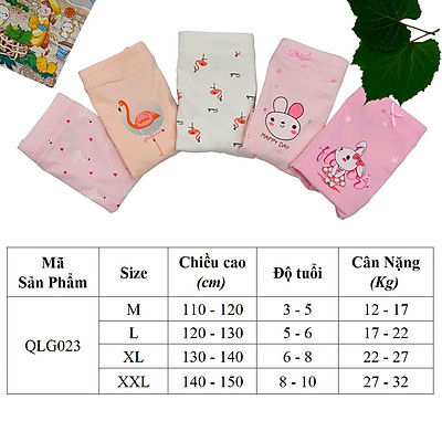 Combo 5 Quần Lót Bé Gái ATUNER QLG023, Quần Chip Đùi Bé Gái 3-10 Tuổi, Vải Cotton Mềm Mại, Thoáng Mát, Kháng Khuẩn, Màu Sắc, Họa Tết Tươi Sáng, Đáng Yêu - Hàng Chính Hãng